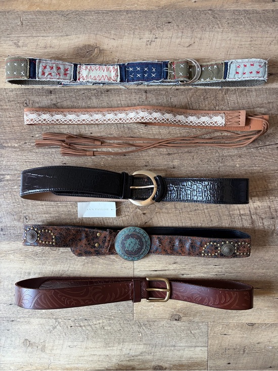 Accessories - Five Item Size Large Bohemian Belt Bundle Festival Chunky Studded Colorful